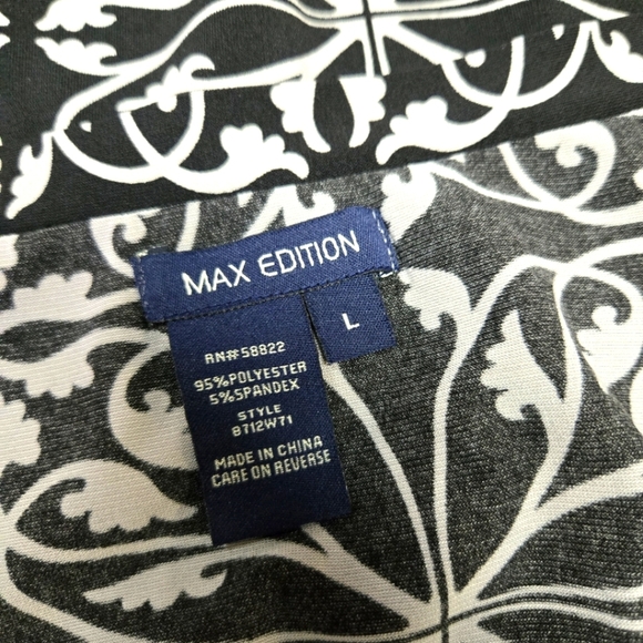 MAX EDITION | Loose Fit Stretch Blouse In Black/White sz L - Picture 4 of 5